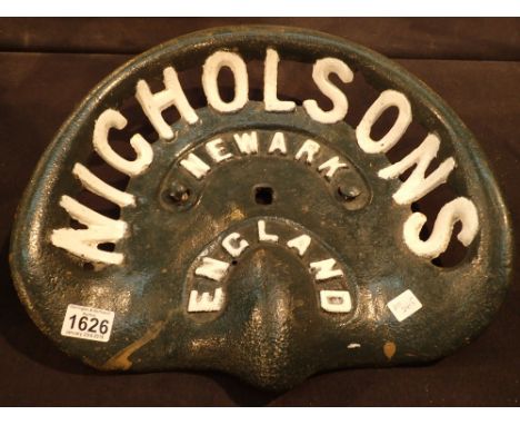 Vintage Nicholsons large cast iron tractor seat 