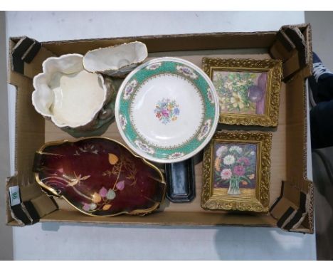 A mixed collection of items to include: Carlton ware dragonflies oval dish, sylvac imp planter, Empire footed dish and four s