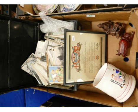 A large collection of old postcards: to include Paris, Portsmouth, Gloucester etc together with a metal case C.J &amp; M.M Wa