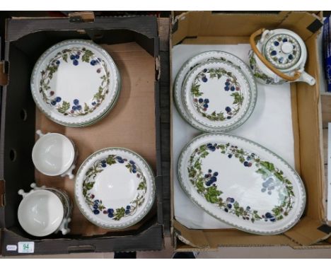 Goebel Bombeere part dinner set: to include 3 platters, 7 dinner plates, 1 teapot, 3 soup bowls, 6 bowls, 2 side plates (2 tr