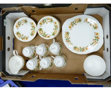 Queen Anne Branded Medina Patterned Floral Tea Set: 