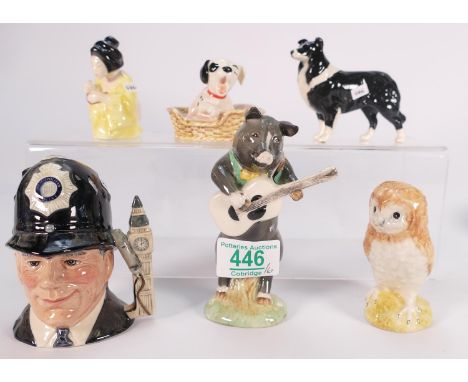 A mixed collection of items to include: Beswick Special Edition Pig Thomas, similar small Owl &amp; Dog, Royal Worcester Cand