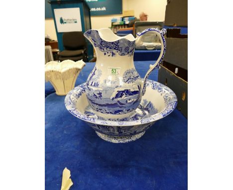Large Spode Italian Pattern Wash Bowl and Jug: height 35cm(2) 