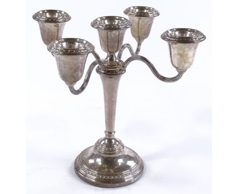 An Elkington &amp; Co silver inter-changeable candelabra / candlestick, hallmarks Birmingham 1967, height 21cm, loaded base