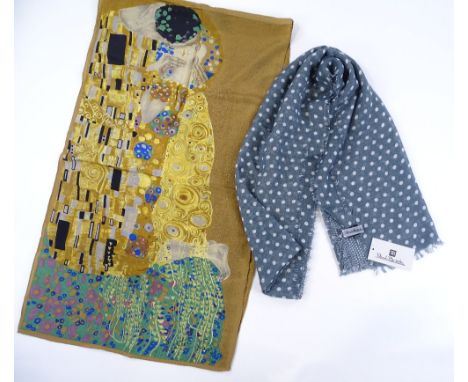 Gustav Klimt design long silk scarf, length 144cm, together with a new Renato Balestra scarf (2)