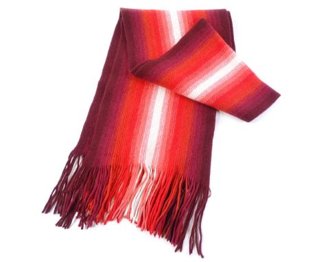 Miumiu (Prada) long striped wool scarf in red / pink / white (RRP £225), length 168cm