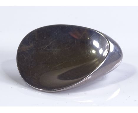 A Georg Jensen Danish sterling silver brooch, of plain impressed form, model no. 328, maker's marks NJ, length 52.7mm, 23.6g