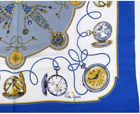 Rolex Geneva silk scarf with pocket watch design, 92cm x 92cm