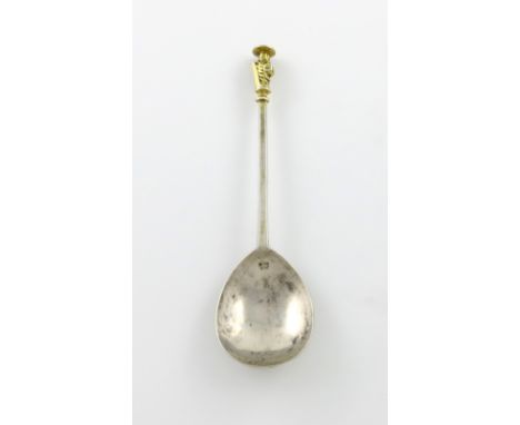 A Charles I West Country silver Apostle spoon, possibly St. Thomas, marked RW once in bowl and three times on the reverse of 