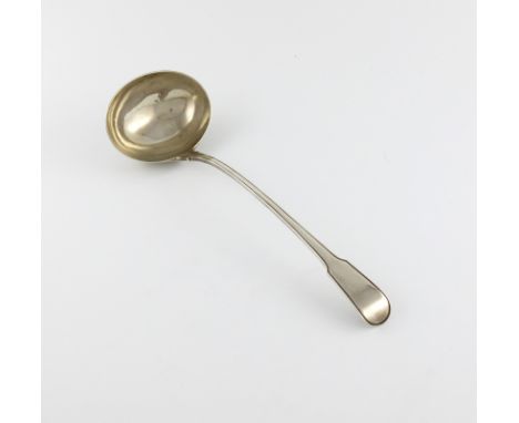 A George III silver Fiddle, Thread and Drop pattern soup ladle, by George Smith & William Fearn, London 1795, length 33cm, ap