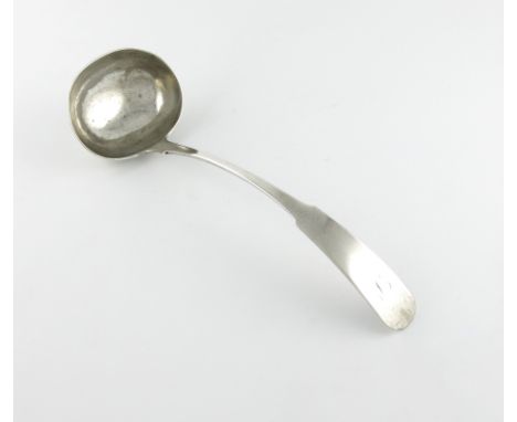 An early 19th century Scottish provincial silver Fiddle pattern soup ladle, by Robert Donaldson, Dundee circa 1835, the termi