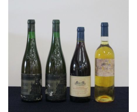 2 bts Ch. De La Rouliere Coteaux du Layon  Les Aunis Cuvée Louis 1990 (vintage ID from cork)  cdl foils removed 1 bt Dom de G