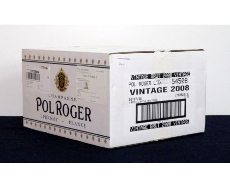 6 bts Pol Roger Vintage Champagne 2008 oc individual gift boxes