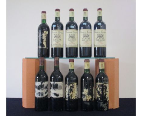 2 bts Ch. Le Rouviere Vintage Unknown  Bandol cdl/pt dis, foils sl oxidised 4 bts Bandol Vintage Unknown Dom Tempier dis bs 2