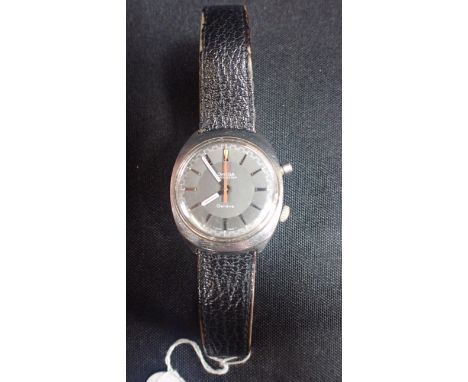 OMEGA CHRONOSTOP MANUAL back face, baton numbers, red chrono hand, original strap, late 1960s/70s