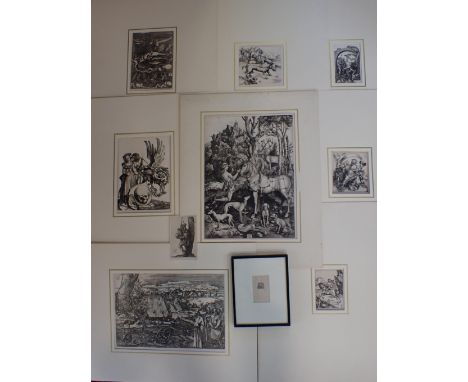 A COLLECTION OF GOOD FACSIMILES OF ALBRECHT DURER'S ENGRAVINGS including 'The monstrous pig of Landser','St Eustace', and oth