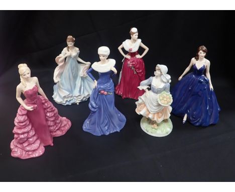 A COLLECTION OF ROYAL WORCESTER LADY FIGURINES Chloe, Claudia, Tiffany, With All My Heart, Crystal Ball, Old Country Ways
