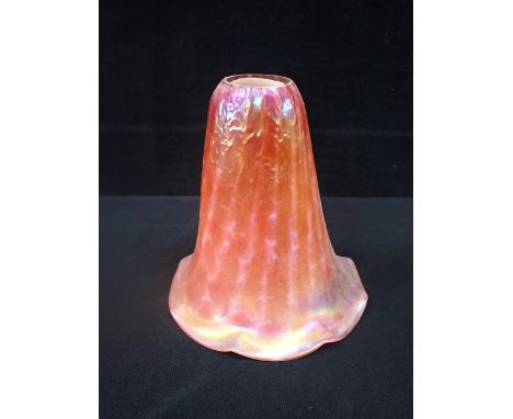 A TIFFANY STYLE LAMP SHADE with lustred finish, 21 cms high