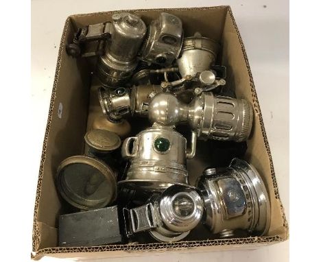 A collection of various Miller, Lucas and Calcia Club lamps, etc