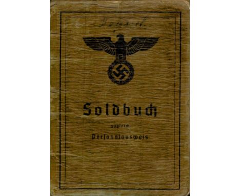 German Army Paybook / Identity Card - Soldbuch 3 ugleich Personal ausweis 1940s Includes various other papers, fair / Good co