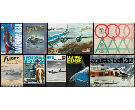 Aircraft Magazines and Publications Collection Includes Flight Magazine 1936, Target Germany Publication 1976, Leading Edge 2