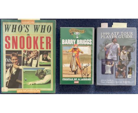 Tennis/Snooker/Speedway. Assorted 1 x 1999 ATP Player Guidebook signed by Stefan Edberg. Plus 1 x Ken Rosewall, Stan Smith pl