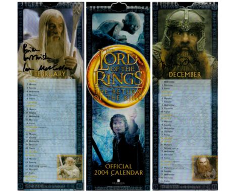 Signed signatures Ian McKellen, John Rhys-Davies. (The Lord Of The Rings. 'The Return Of The King' Official 2004 Calendar). D