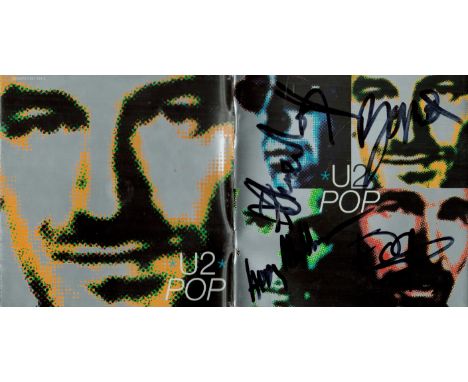 Multi signed Paul Hewson plus 3 others. Signed CD sleeve including CD. '*U2* POP. Good condition. All autographs come with a 