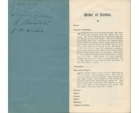 RAF Station Locking Church Parade Multi signed 21/6/41 Order of Service and Hymns Booklet. Signed by A Mycroft, H Pattison, R