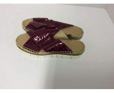 COMFORT LIGHT - a pair of ladies purple wedge heeled espadrilles, size 39