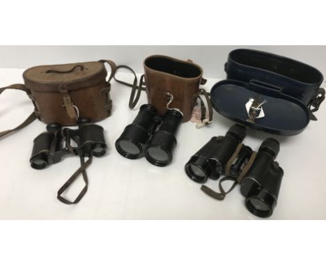 A pair of Carl Zeiss Delactis 8 x 40 binoculars, a pair of World War I Ross of London Prismatic binoculars No. 3 Mark 1 dated