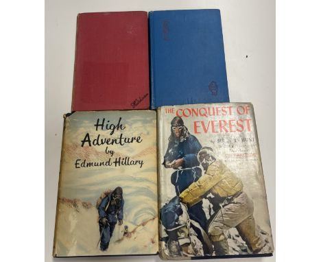 EDMUND HILLARY "High Adventure", published Hodder & Stoughton 1955, signed to the front blank page in ballpoint pen by Hilary