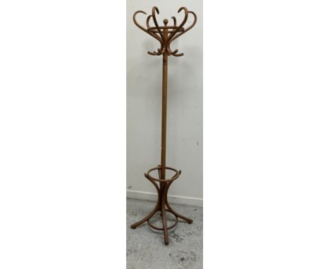 A beach bent wood style hat and coat stand
