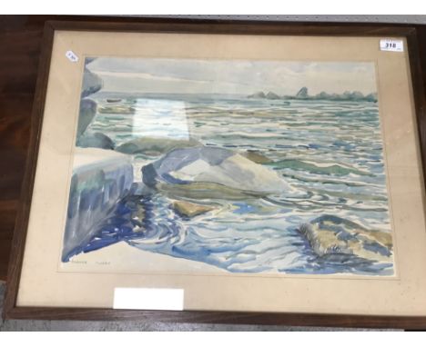 CLAUDE FLIGHT "Seascape", watercolour, signed in pencil lower left, 34.5 cm x 48.5 cm