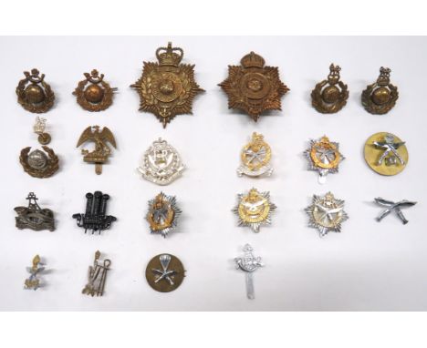 22 x Royal Marine And Gurkha Cap Badges including brass KC Royal Marine helmet plate ... Brass QC Royal Marine helmet plate .