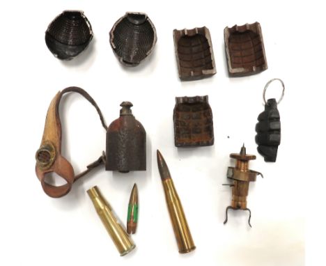Selection Of Inert Grenades And Parts including WW1 French VB grenade ... Similar example cut in half ... Selection of post w