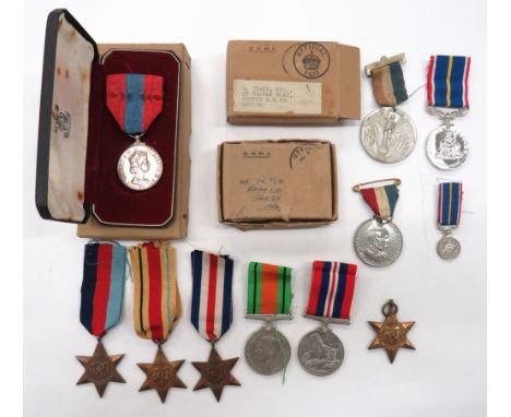 Selection Of WW2 And Later Medals consisting 1939/45 Star ... 2 x Africa Star ... France &amp; Germany Star ... Defence medal