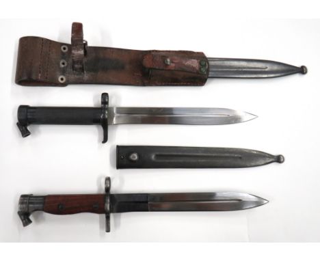Swedish And Egyptian Bayonets consisting Swedish 1896, all steel, Mauser bayonet. &nbsp;Steel, checkered, tubular grip. &nbsp