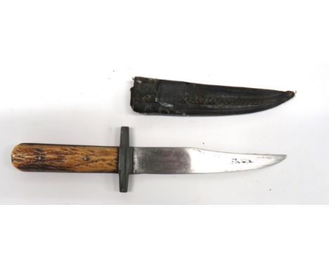 WW2 Auxiliary Home Guard Knife  5 3/4 inch, single edged blade with shallow, clipped point. &nbsp;Blade with maker " Best Cut