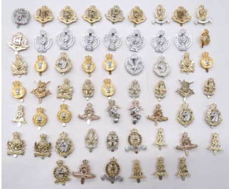 60 x Post 1953 Anodised Corps Cap Badges including QC Royal Military Police ... QC Intelligence Corps ... QC Pioneer Corps ..