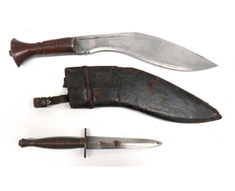 WW2 Third Pattern Fairbairn &amp; Sykes Commando Knife 5 1/2 inch, shortened, double edge blade. Oval, steel crossguard. &nbs
