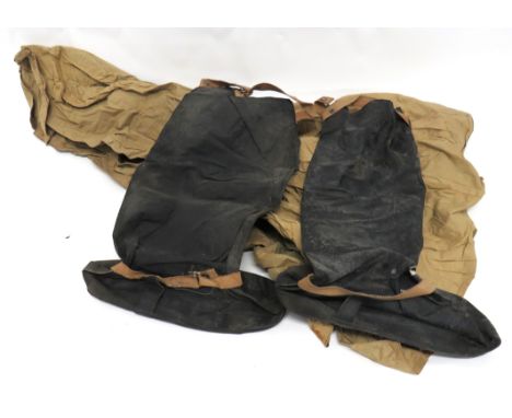 WW2 Waterproof Cape And Pair Of Gas Overboots light khaki, waterproof linen cape. &nbsp;The front fastened by five, plain com