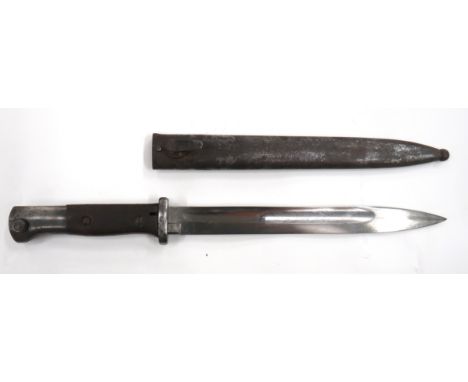 Imperial German K98 Mauser Bayonet 9 3/4 inch, single edged blade with wide fuller. &nbsp;Forte marked "Bontgen &amp; Sabin S