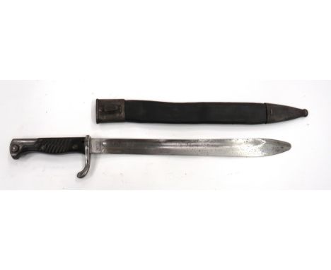 Imperial German M1898/05 Butcher Bayonet 14 inch, single edged blade widening towards the blunt point. &nbsp;Wide fuller. &nb