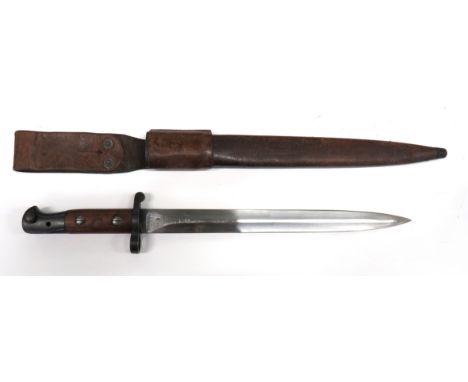 P1903 Pattern Short SMLE Bayonet Dated Dec 1903 12 inch, double edged blade.  Forte with date "12/03".  Blued steel muzzle ri