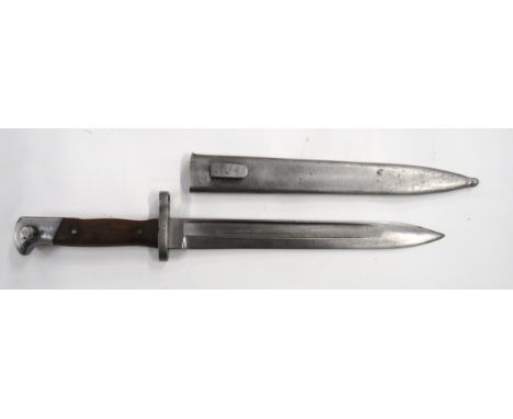 Austrian Export Irish Mannlicher Bayonet 9 3/4 inch, single edged blade with wide fuller. &nbsp;Forte with maker's stamp. &nb