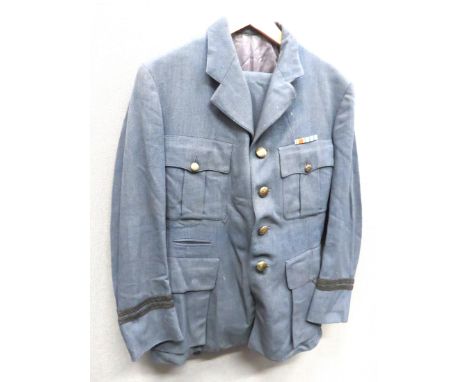 WW2 Dated Attributed Observer Corps Officer's Tunic blue grey, single breasted, open collar tunic. &nbsp;Pleated chest pocket