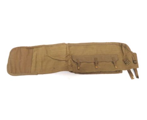 WW2 Bren Webbing Transit Bag khaki, unblancoed webbing bag. &nbsp;Side opening with brass loops and webbing tab fixings. &nbs