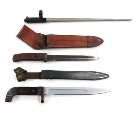 Three Various Communist Bloc Bayonets consisting Czech M58 bayonet. &nbsp;6 3/4 inch, single edged blade with fuller. &nbsp;S
