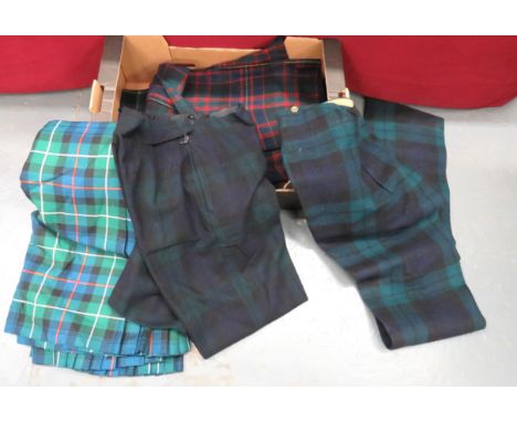 Good Selection of Scottish Trews consisting 3 pairs of No 8 trews, possibly Gordon ... Pair of No 4 trews ... 2 pairs of No 1